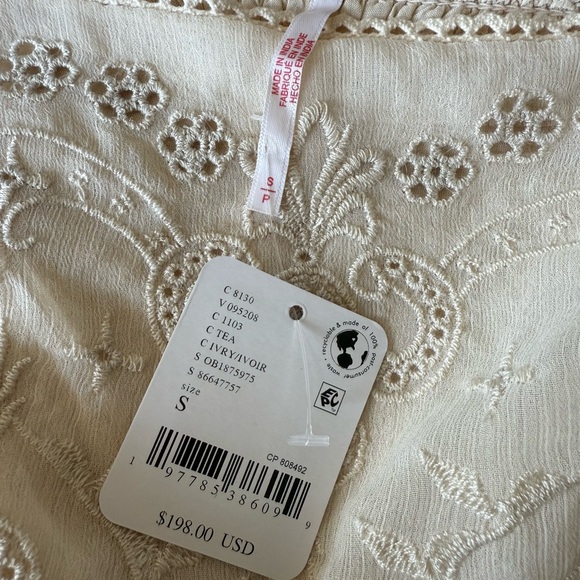 Free People Malina Maxi Dress Cream Lace Boho Babydoll NWT Size Small - Picture 8 of 9